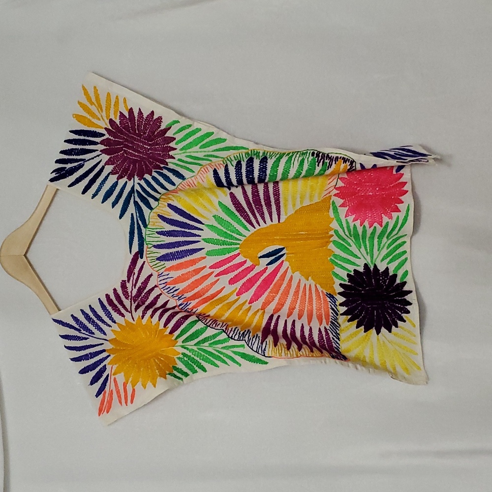 Huipil Mexican Handmade Embroidered Top.